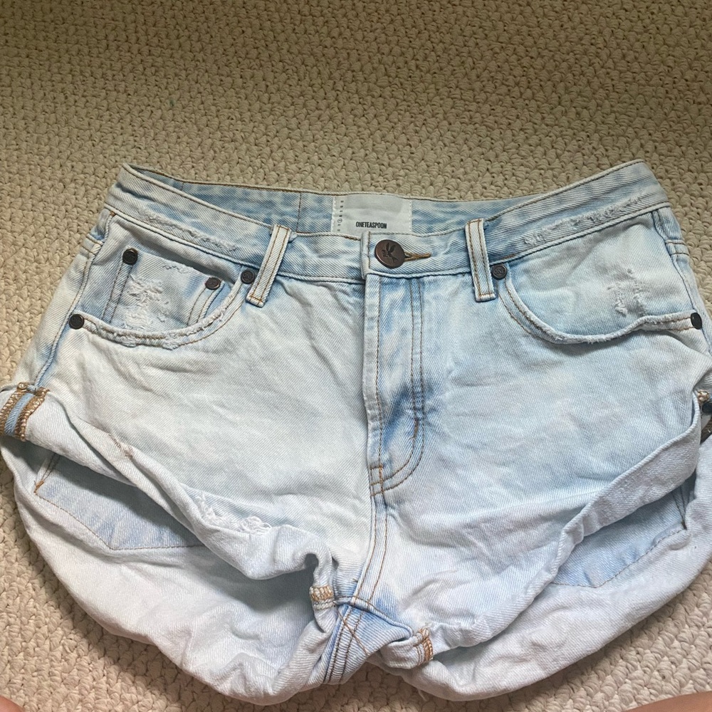 One Teaspoon White wash bandit shorts
